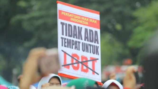 Aksi penolakan LGBT (Foto ilustrasi).  
