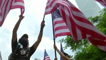 Demonstrasi pro demokrasi Hong Kong minta Donald Trump bantu mereka