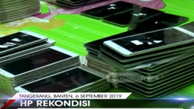 Ponsel-ponsel rekondisi asal China yang disita polisi di Tangerang, Banten.