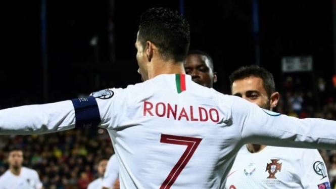 Kapten sekaligus penyerang Timnas Portugal, Cristiano Ronaldo