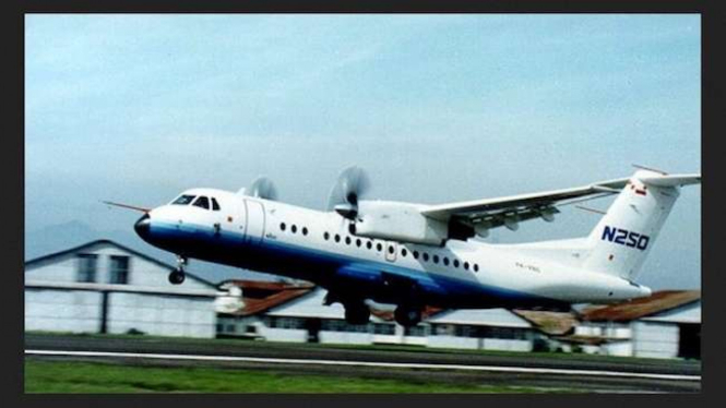 Pesawat N-250, salah satu karya warisan mendiang Presiden ke-3 RI, BJ Habibie.