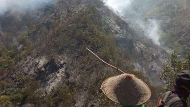 Pendaki di Gunung Merbabu.