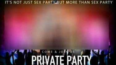 Poster pesta seks gay yang beredar di media sosial.