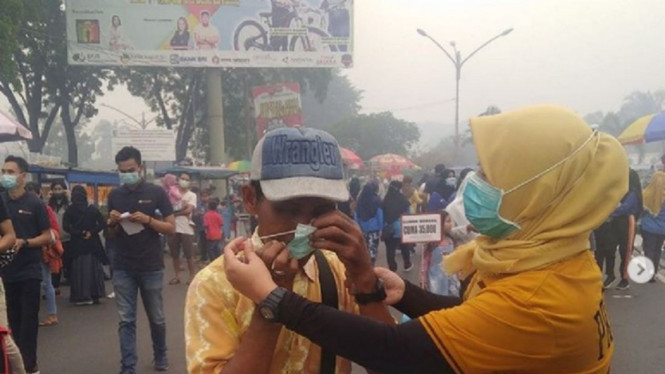 Kondisi kabut asap di Kalimantan Tengah