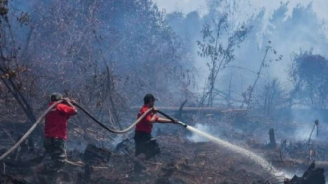 Ilustrasi pemadaman kebakaran hutan