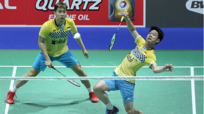 Ganda putra Indonesia, Kevin Sanjaya Sukamuljo/Marcus Fernaldi Gideon.