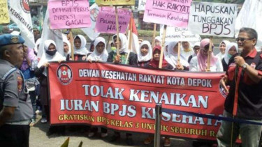 Warga Depok demo menolak kenaikan iuran BPJS Kesehatan