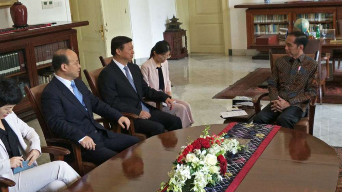 Presiden Jokowi dan Song Tao di Istana Bogor, Jawa Barat.