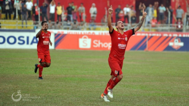 Selebrasi pemain Semen Padang FC