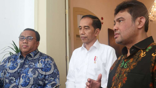 Andi Gani (kiri) saat bertemu Presiden Joko Widodo, di Istana Bogor.