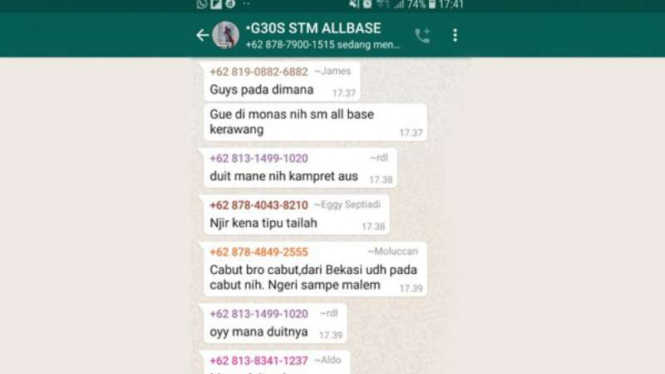 WA Grup Mengatasnamakan Anak STM