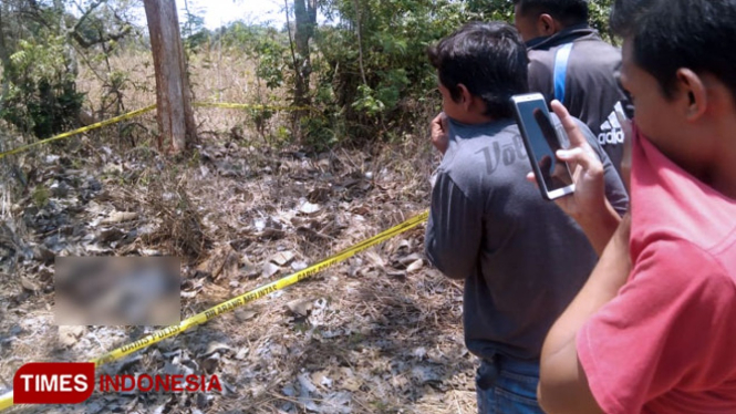Lokasi penemuan mayat di lahan perkebunan tebu. (Foto: Akmal/TIMES Indonesia)