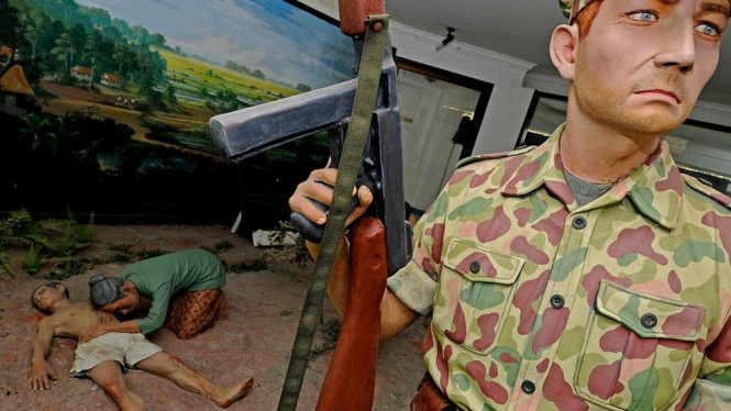 Diorama Agresi Militer Belanda. - Corbis/Getty Images