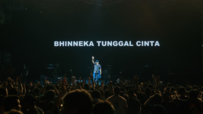 Penampilan Iwan Fals di Synchronize Festival 2019, Sabtu (5/10). 