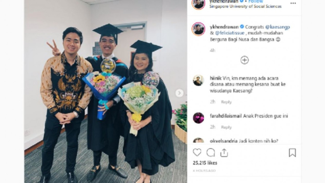 Kaesang Pangarep saat wisuda