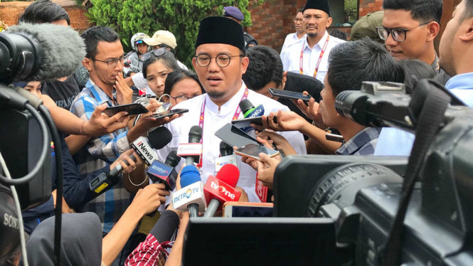 Politikus Gerindra Dahnil Anzar Simanjuntak di Hambalang