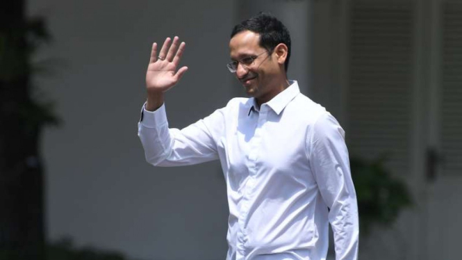 Nadiem Makarim datang ke Istana Kepresidenan Jakarta