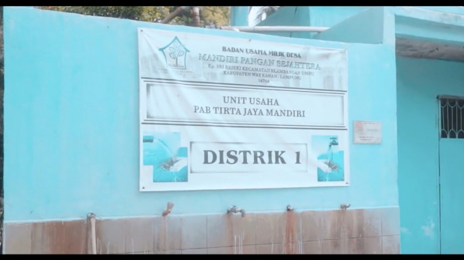 Unit usaha BUMDes Tirta Jaya Mandiri, Kampung Sri Rezeki.