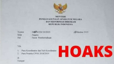 Surat Menpan RB soal CPNS yang hoax