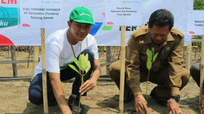 Penanaman bibit mangrove di Kawasan Pesisir Pantai Serang
