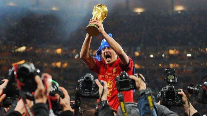 David Villa saat membawa Timnas Spanyol juara Piala Dunia 2010