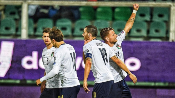 Selebrasi para pemain Timnas Italia