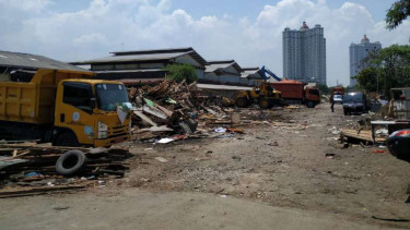 Kondisi Jalan Agung Perkasa 8, Sunter, usai penggusuran.