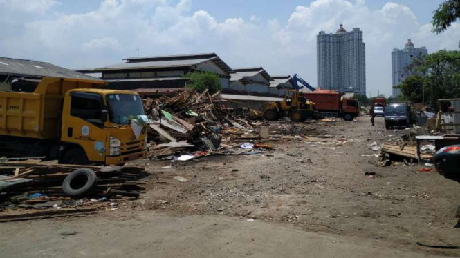 Kondisi Jalan Agung Perkasa 8, Sunter, usai penggusuran.