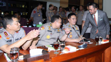 Wakil Ketua Komisi III Ahmad Sahroni saat Rapat Dengar Pendapat dengan kepolisian. (Foto dokumentasi)