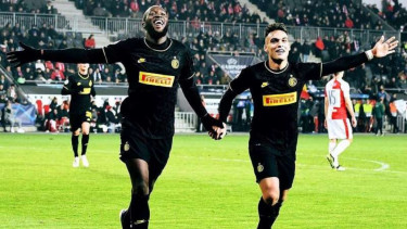 Duet penyerang Inter Milan, Romelu Lukaku dan Lautaro Martinez