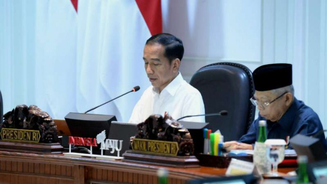 Presiden Joko Widodo dan Wapres Maruf Amin menggelar ratas.
