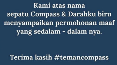 Permohonan maaf Sepatu Compass