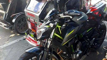 Moge Kawasaki Z650 dipakai buat narik becak