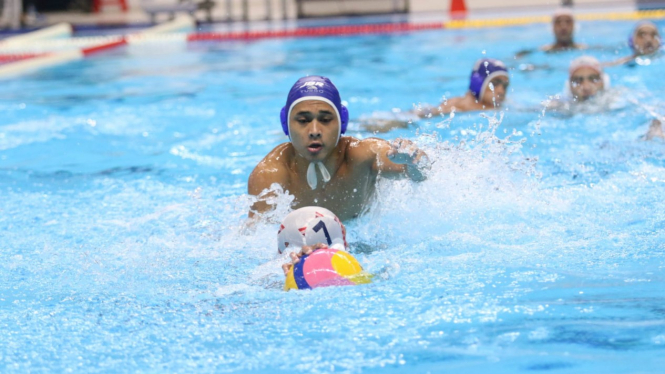Laga final polo air putra Indonesia Open Aquatic Champonship 2019