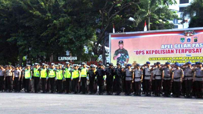 Ilustrasi apel polisi jelang Operasi Lalu Lintas