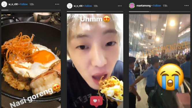 WINNER makan nasi goreng di Jakarta.