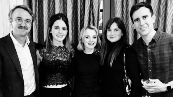 Emma Watson, Tom Felton dan para bintang film Harry Potter.