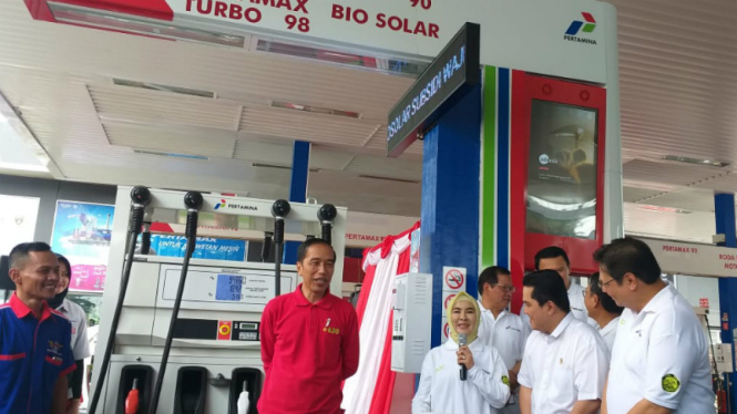 Presiden Joko Widodo luncurkan BBM B30 di SPBU MT Haryono, Jakarta
