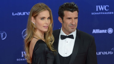 Helene Svedin (kiri) dan Luis Figo (kanan)