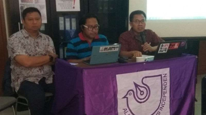 Konferensi pers AJI di Jakarta.