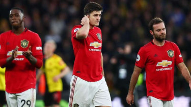 Ekspresi kecewa para pemain Manchester United usai kalah dari Watford