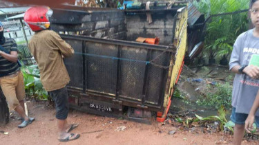 Polisi tewas usai tertabrak truk di Deli Serdang, Rabu, 25 Desember 2019.