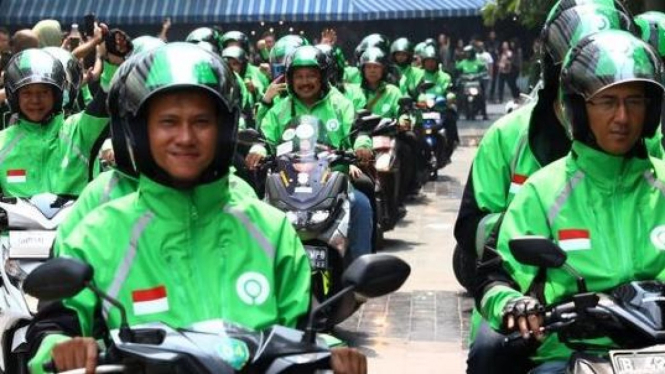Ilustrasi driver ojek online (ojol).