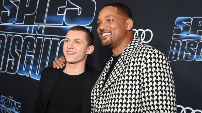 Tom Holland dan Will Smith di Premiere Spies in Disguise