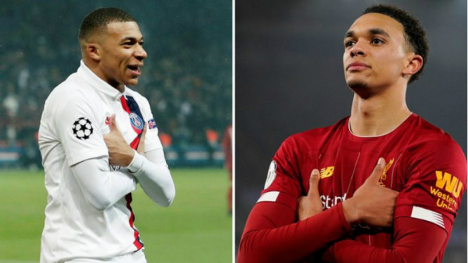 Selebrasi gol khas Kylian Mbappe yang ditiru Trent Alexander-Arnold