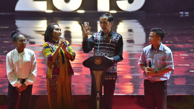 Presiden Joko Widodo saat perayaan Natal Nasional 2019