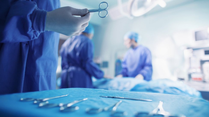 The surgeons, not pictured, used an electric scalpel after applying alcohol-based disinfectant - Getty Images