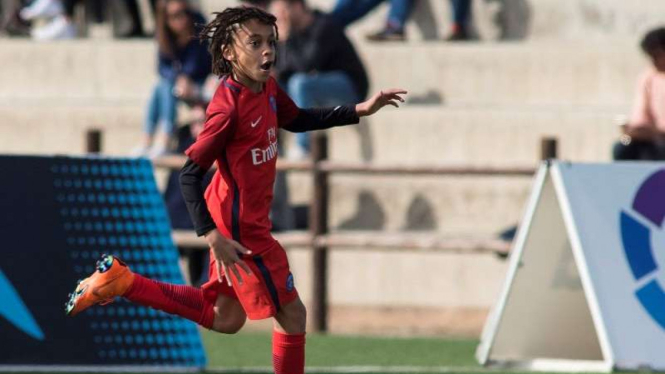 Adik Kylian Mbappe, Ethan Mbappe, yang juga bermain di Paris Saint-Germain (PSG)