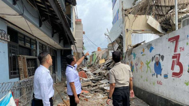 Lokasi robohnya gedung di Slipi
