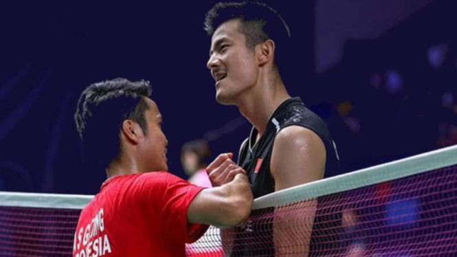Chen Long dan Anthony Sinisuka Ginting.